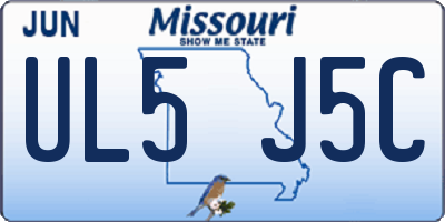 MO license plate UL5J5C