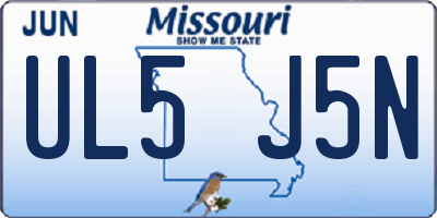 MO license plate UL5J5N