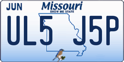 MO license plate UL5J5P