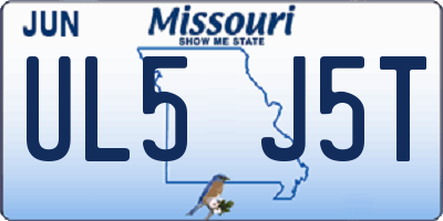 MO license plate UL5J5T