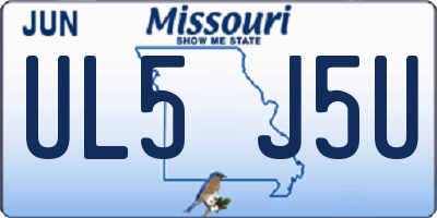 MO license plate UL5J5U