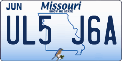 MO license plate UL5J6A