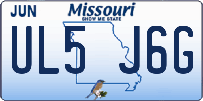 MO license plate UL5J6G