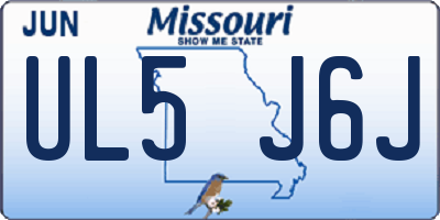 MO license plate UL5J6J