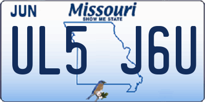 MO license plate UL5J6U