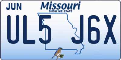 MO license plate UL5J6X