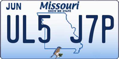 MO license plate UL5J7P