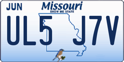 MO license plate UL5J7V