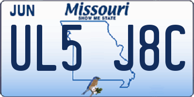 MO license plate UL5J8C