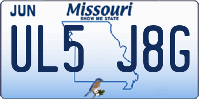 MO license plate UL5J8G