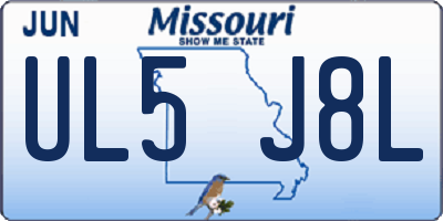 MO license plate UL5J8L