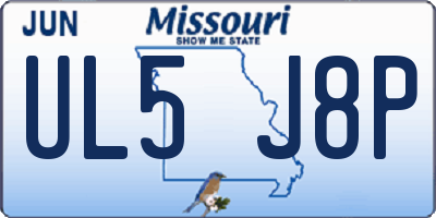 MO license plate UL5J8P