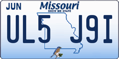 MO license plate UL5J9I