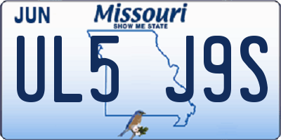 MO license plate UL5J9S