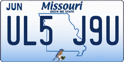 MO license plate UL5J9U