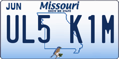 MO license plate UL5K1M