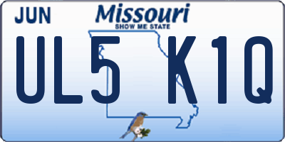 MO license plate UL5K1Q