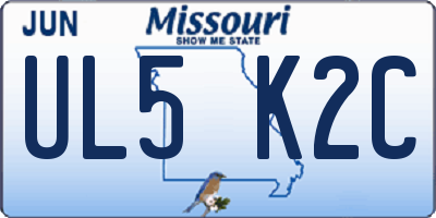 MO license plate UL5K2C