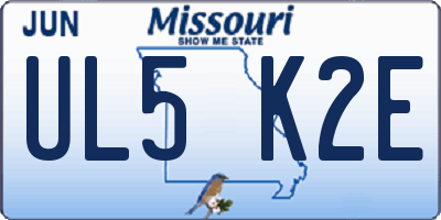 MO license plate UL5K2E