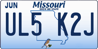 MO license plate UL5K2J