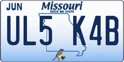 MO license plate UL5K4B
