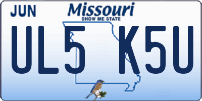 MO license plate UL5K5U
