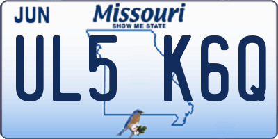 MO license plate UL5K6Q