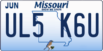 MO license plate UL5K6U