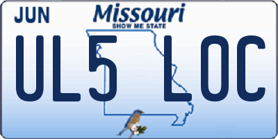 MO license plate UL5L0C