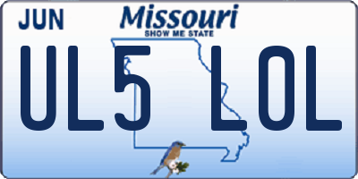 MO license plate UL5L0L