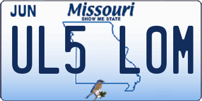 MO license plate UL5L0M