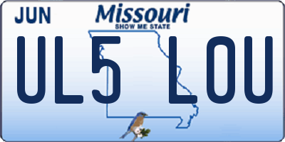 MO license plate UL5L0U