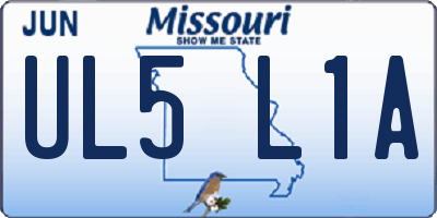 MO license plate UL5L1A