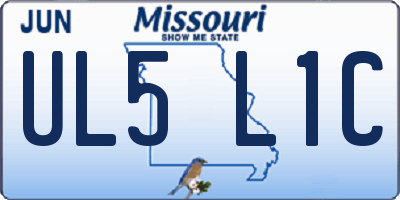 MO license plate UL5L1C