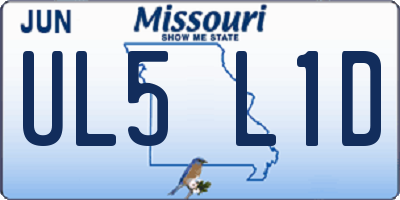 MO license plate UL5L1D