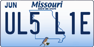 MO license plate UL5L1E
