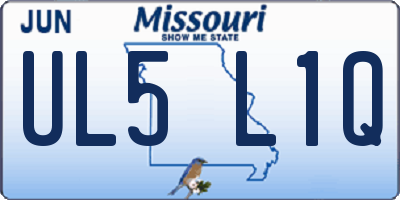MO license plate UL5L1Q