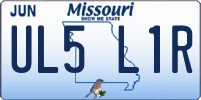 MO license plate UL5L1R