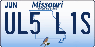 MO license plate UL5L1S