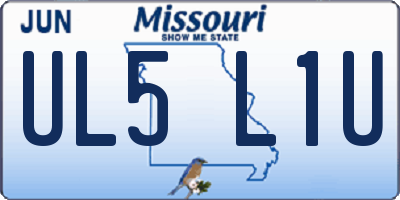 MO license plate UL5L1U