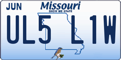 MO license plate UL5L1W