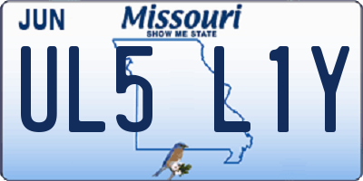 MO license plate UL5L1Y