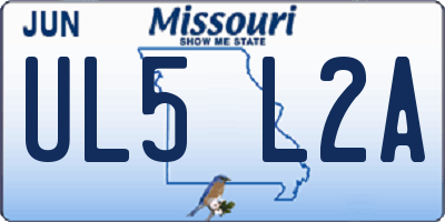 MO license plate UL5L2A