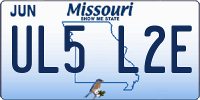 MO license plate UL5L2E