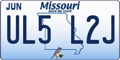 MO license plate UL5L2J
