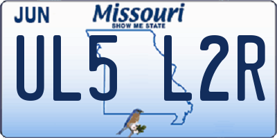 MO license plate UL5L2R