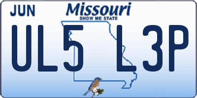 MO license plate UL5L3P