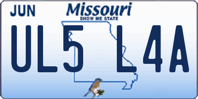 MO license plate UL5L4A
