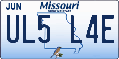 MO license plate UL5L4E