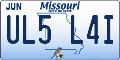 MO license plate UL5L4I